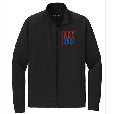 Alexandria Ocasio Cortez For President AOC 2024 Election Stretch Full-Zip Cadet Jacket