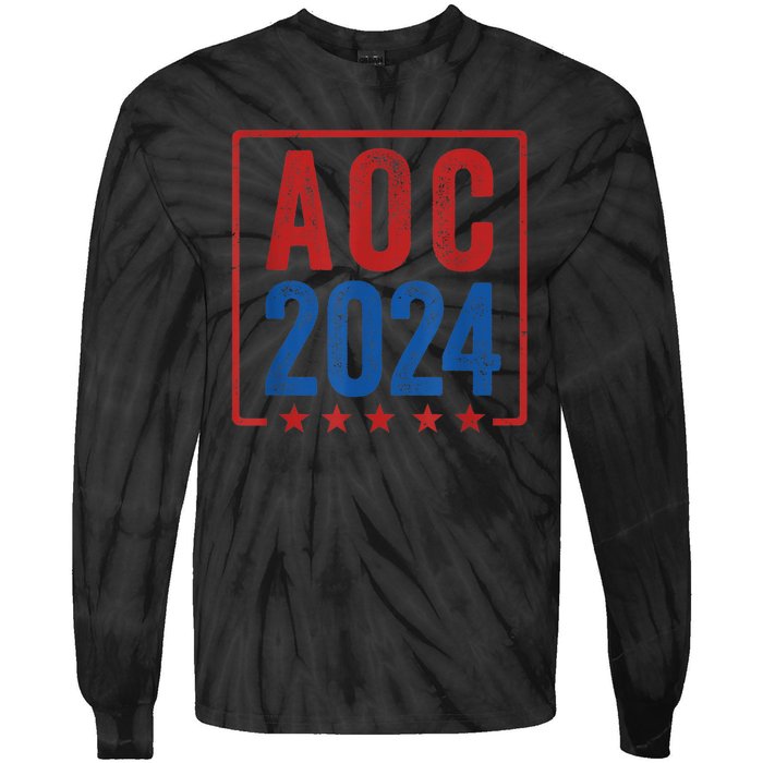 Alexandria Ocasio Cortez For President AOC 2024 Election Tie-Dye Long Sleeve Shirt