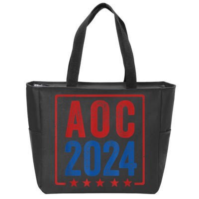 Alexandria Ocasio Cortez For President AOC 2024 Election Zip Tote Bag