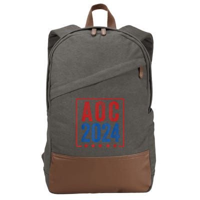 Alexandria Ocasio Cortez For President AOC 2024 Election Cotton Canvas Backpack