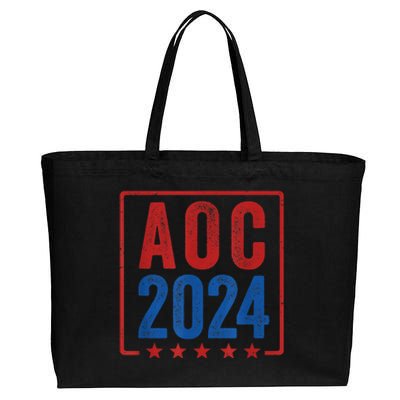 Alexandria Ocasio Cortez For President AOC 2024 Election Cotton Canvas Jumbo Tote