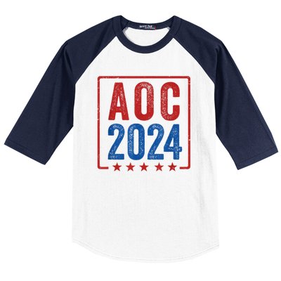 Alexandria Ocasio Cortez For President AOC 2024 Election Baseball Sleeve Shirt