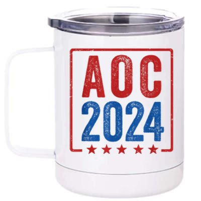 Alexandria Ocasio Cortez For President AOC 2024 Election 12 oz Stainless Steel Tumbler Cup