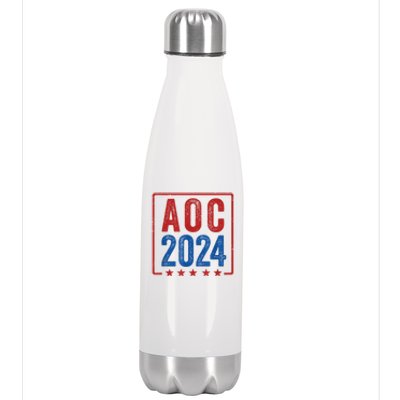 Alexandria Ocasio Cortez For President AOC 2024 Election Stainless Steel Insulated Water Bottle