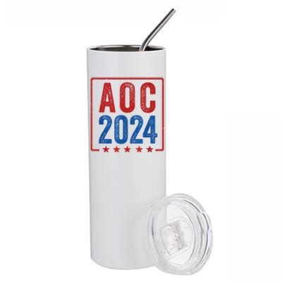 Alexandria Ocasio Cortez For President AOC 2024 Election Stainless Steel Tumbler