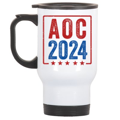 Alexandria Ocasio Cortez For President AOC 2024 Election Stainless Steel Travel Mug