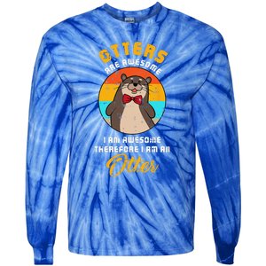 Awesome Otter Costume Cute Easy Animal Zoo Halloween Gift Tie-Dye Long Sleeve Shirt