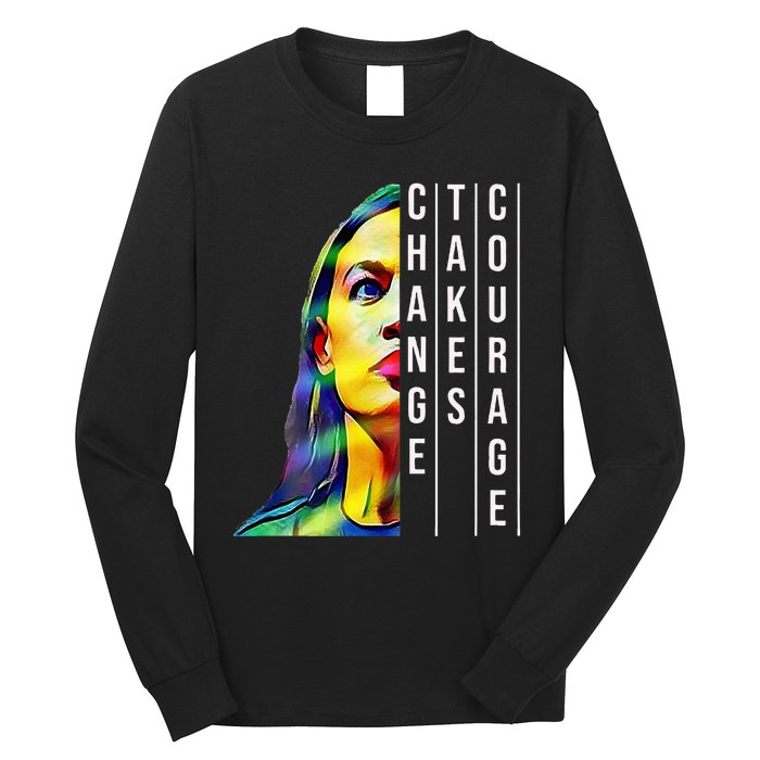 Alexandria Ocasio Cortez Aoc Feminist Political Long Sleeve Shirt