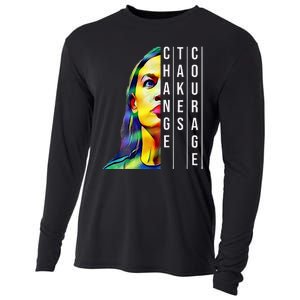 Alexandria Ocasio Cortez Aoc Feminist Political Cooling Performance Long Sleeve Crew