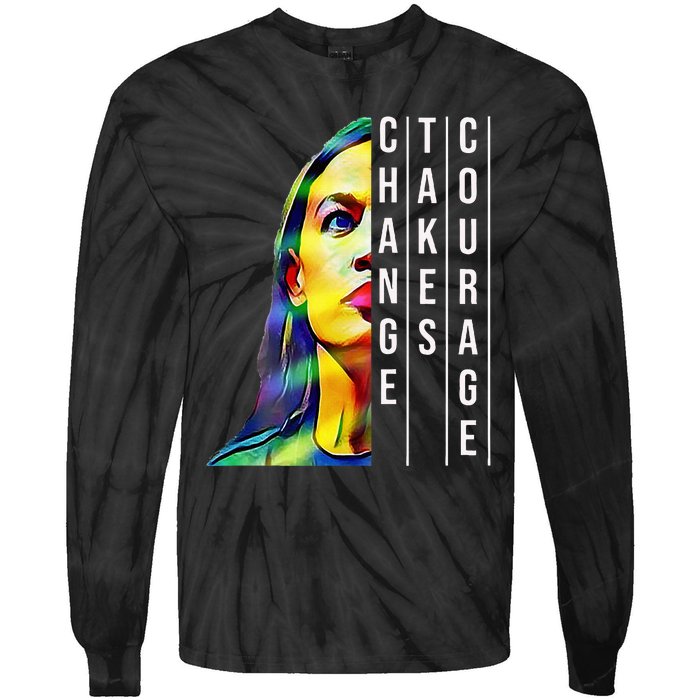 Alexandria Ocasio Cortez Aoc Feminist Political Tie-Dye Long Sleeve Shirt