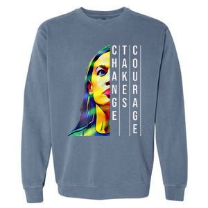 Alexandria Ocasio Cortez Aoc Feminist Political Garment-Dyed Sweatshirt