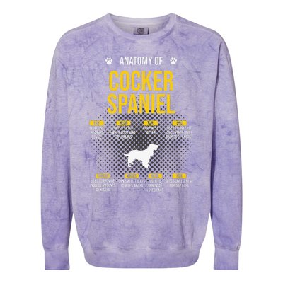 Anatomy Of Cocker Spaniel funny Dog Lover Colorblast Crewneck Sweatshirt