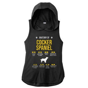 Anatomy Of Cocker Spaniel funny Dog Lover Ladies PosiCharge Tri-Blend Wicking Draft Hoodie Tank