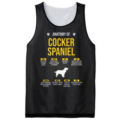 Anatomy Of Cocker Spaniel funny Dog Lover Mesh Reversible Basketball Jersey Tank