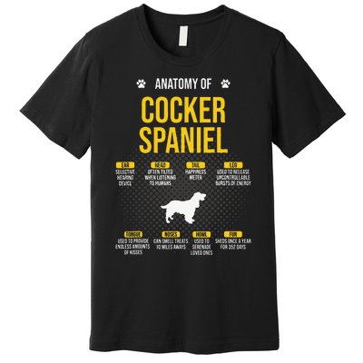 Anatomy Of Cocker Spaniel funny Dog Lover Premium T-Shirt