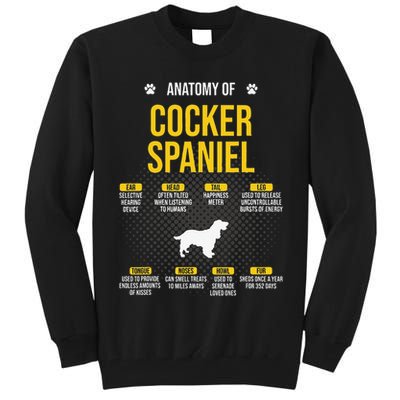 Anatomy Of Cocker Spaniel funny Dog Lover Tall Sweatshirt