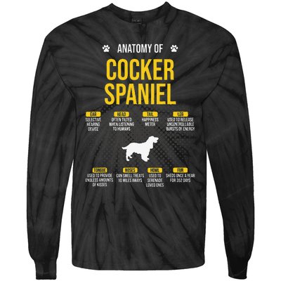 Anatomy Of Cocker Spaniel funny Dog Lover Tie-Dye Long Sleeve Shirt