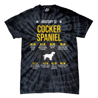 Anatomy Of Cocker Spaniel funny Dog Lover Tie-Dye T-Shirt