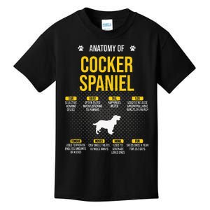 Anatomy Of Cocker Spaniel funny Dog Lover Kids T-Shirt