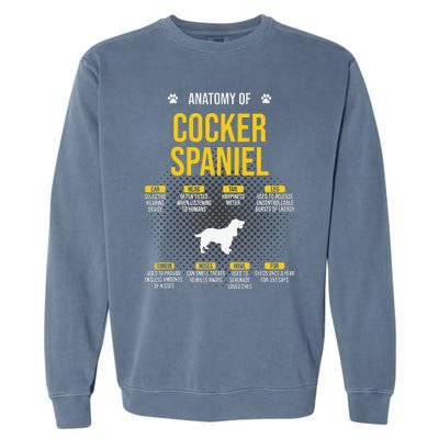 Anatomy Of Cocker Spaniel funny Dog Lover Garment-Dyed Sweatshirt