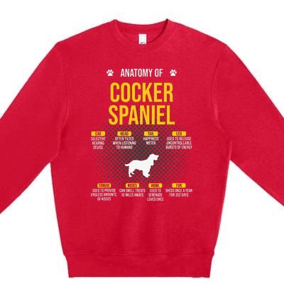 Anatomy Of Cocker Spaniel funny Dog Lover Premium Crewneck Sweatshirt