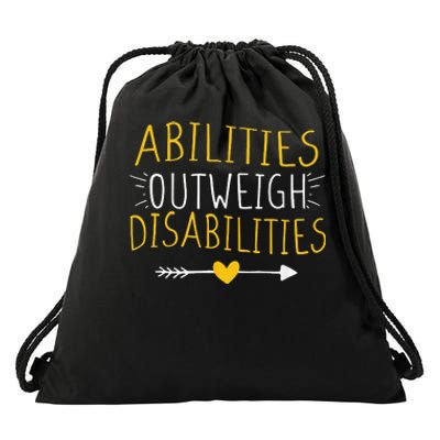 Abilities Outweigh Disabilities support Autism Drawstring Bag