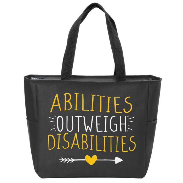 Abilities Outweigh Disabilities support Autism Zip Tote Bag