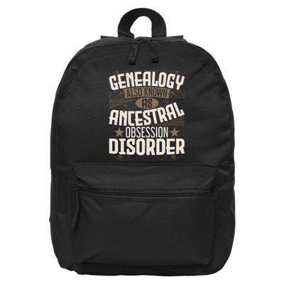 Ancestral Obsession Disorder Genealogist Ancestry Genealogy 16 in Basic Backpack