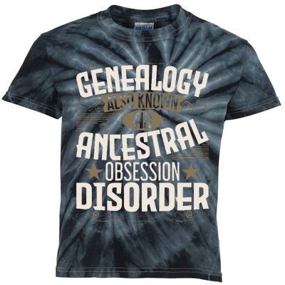 Ancestral Obsession Disorder Genealogist Ancestry Genealogy Kids Tie-Dye T-Shirt