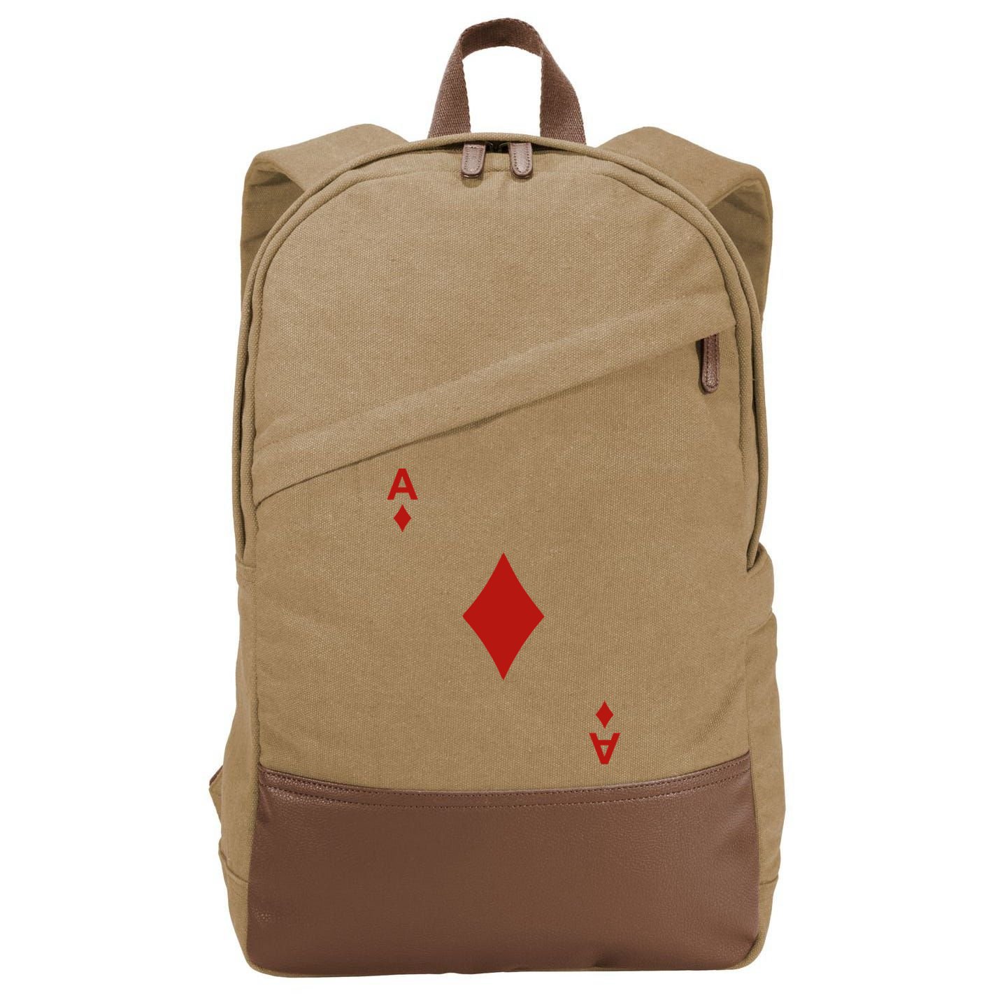 Ace Of Diamond Shirt Blackjack Cards Poker 21 A Shirt Cotton Canvas Backpack