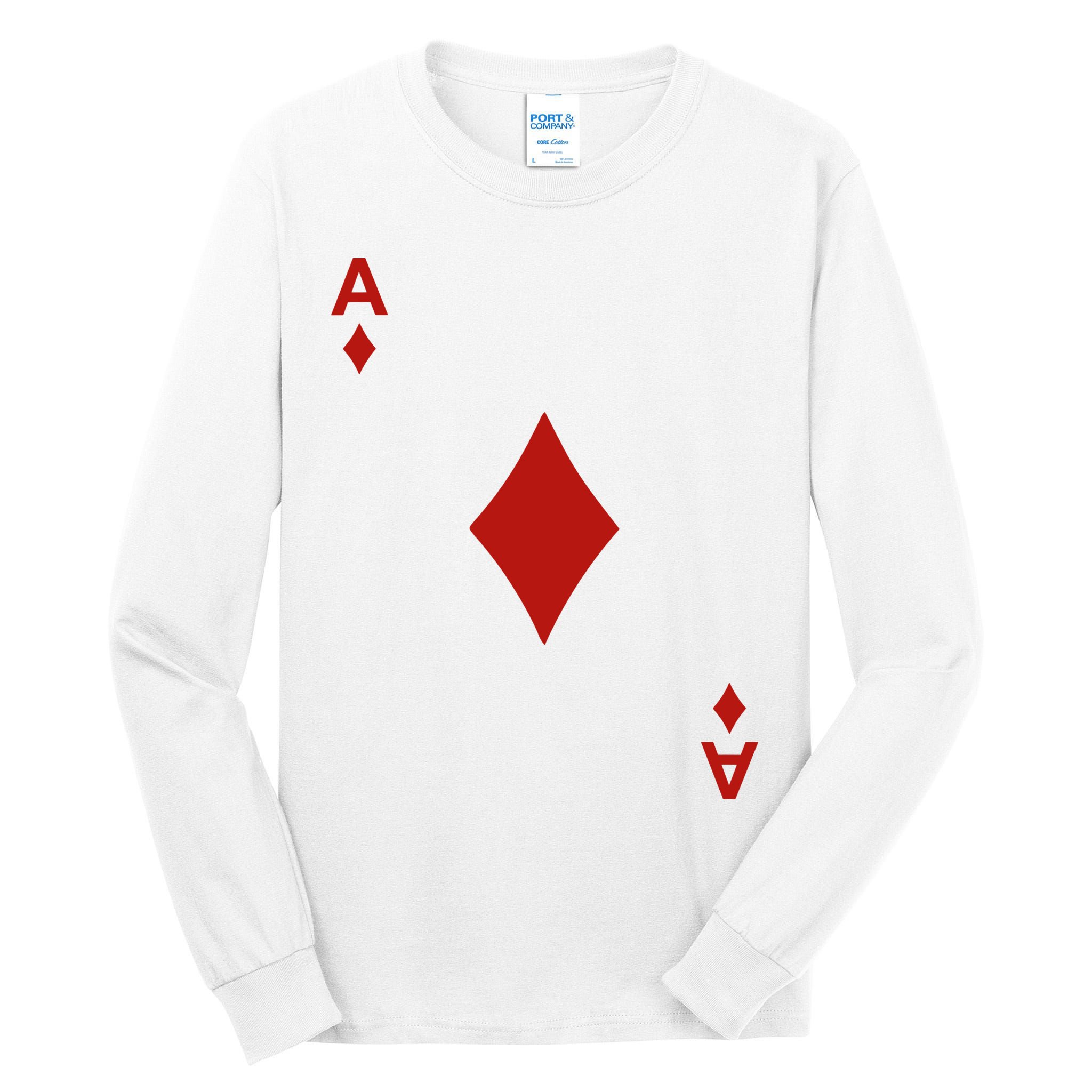Ace Of Diamond Shirt Blackjack Cards Poker 21 A Shirt Tall Long Sleeve T-Shirt