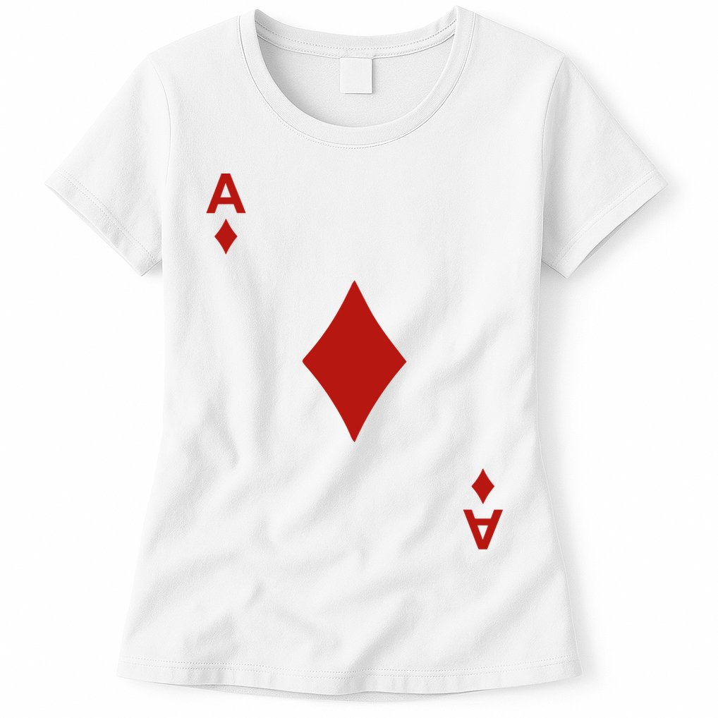 Ace Of Diamond Shirt Blackjack Cards Poker 21 A Shirt Womens T-Shirt
