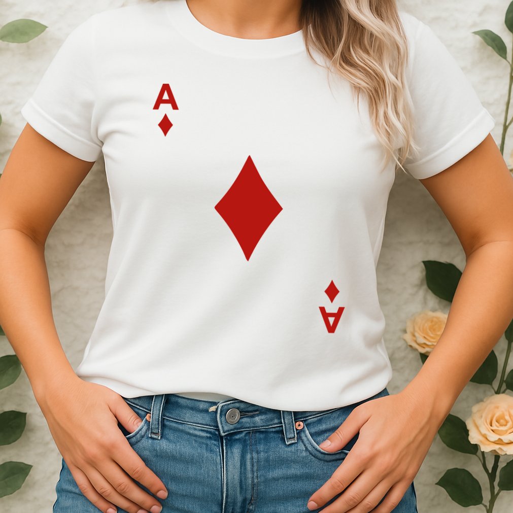 Ace Of Diamond Shirt Blackjack Cards Poker 21 A Shirt Womens T-Shirt
