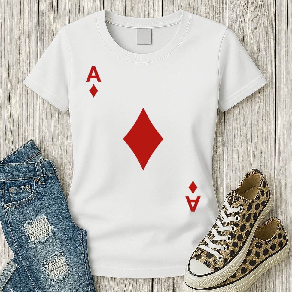 Ace Of Diamond Shirt Blackjack Cards Poker 21 A Shirt Womens T-Shirt