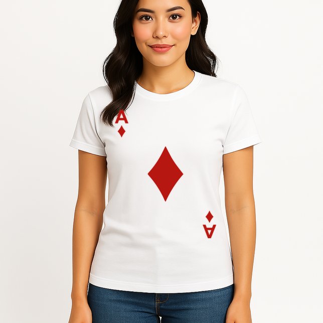 Ace Of Diamond Shirt Blackjack Cards Poker 21 A Shirt Womens T-Shirt