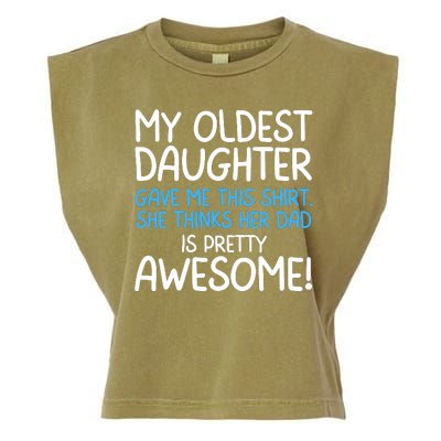 Awesome Oldest Daughter Shirts FatherS Day She Thinks Her Dad Is Pretty Awesome Garment-Dyed Women's Muscle Tee