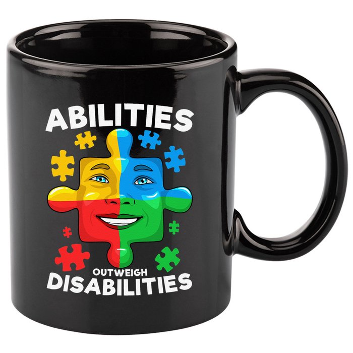 Abilities Outweigh Disabilities Autism Awareness Inspiring 11oz C Handle Ceramic Mug