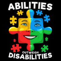 Abilities Outweigh Disabilities Autism Awareness Inspiring Drawstring Bag