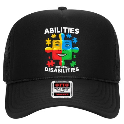 Abilities Outweigh Disabilities Autism Awareness Inspiring Trucker Hat