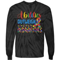 Abilities Outweigh Disabilities, Disability Awareness Tie-Dye Long Sleeve Shirt