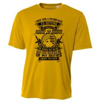 AMERICAN Oath Defend The Constitution Army Veteran Cooling Performance Crew T-Shirt