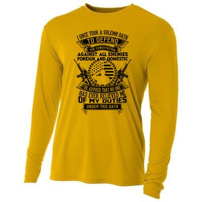 AMERICAN Oath Defend The Constitution Army Veteran Cooling Performance Long Sleeve Crew