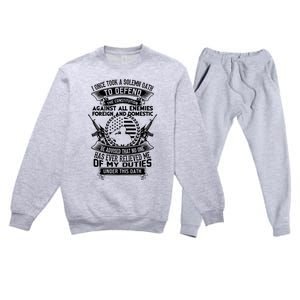 AMERICAN Oath Defend The Constitution Army Veteran Premium Crewneck Sweatsuit Set