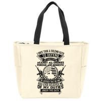 AMERICAN Oath Defend The Constitution Army Veteran Zip Tote Bag