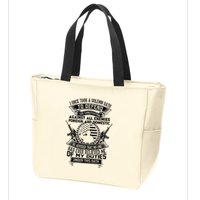 AMERICAN Oath Defend The Constitution Army Veteran Zip Tote Bag