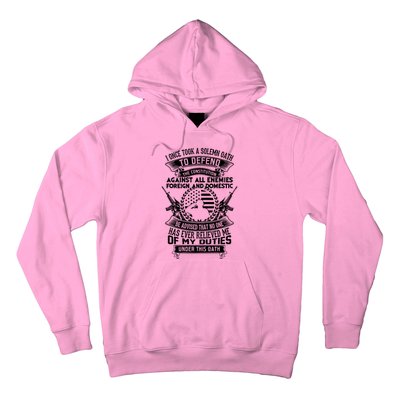 AMERICAN Oath Defend The Constitution Army Veteran Hoodie