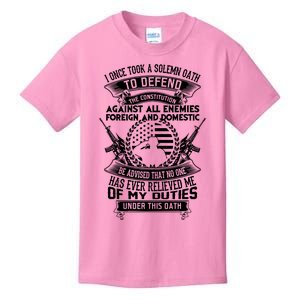 AMERICAN Oath Defend The Constitution Army Veteran Kids T-Shirt