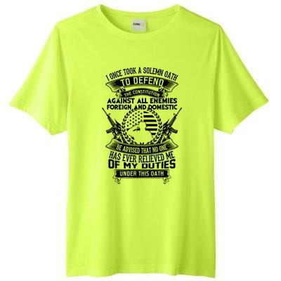 AMERICAN Oath Defend The Constitution Army Veteran Tall Fusion ChromaSoft Performance T-Shirt