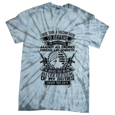 AMERICAN Oath Defend The Constitution Army Veteran Tie-Dye T-Shirt