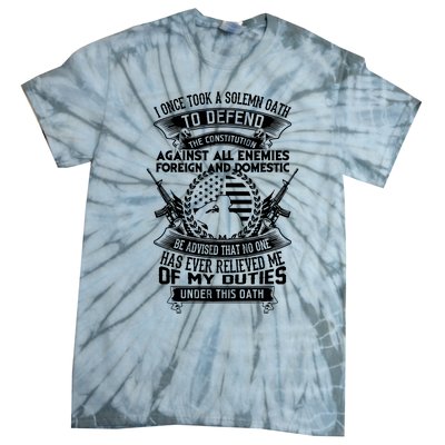 AMERICAN Oath Defend The Constitution Army Veteran Tie-Dye T-Shirt